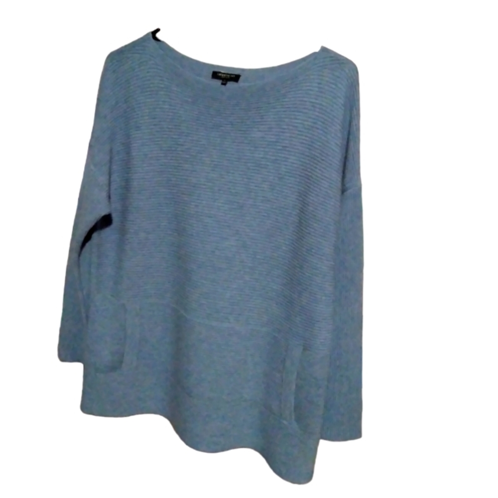 Woman's Lafayette 148 blue knit sweater top